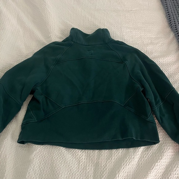 Lululemon Scuba Oversized Funnel Neck Half Zip *Gold Zipper Storm Teal - Picture 4 of 4